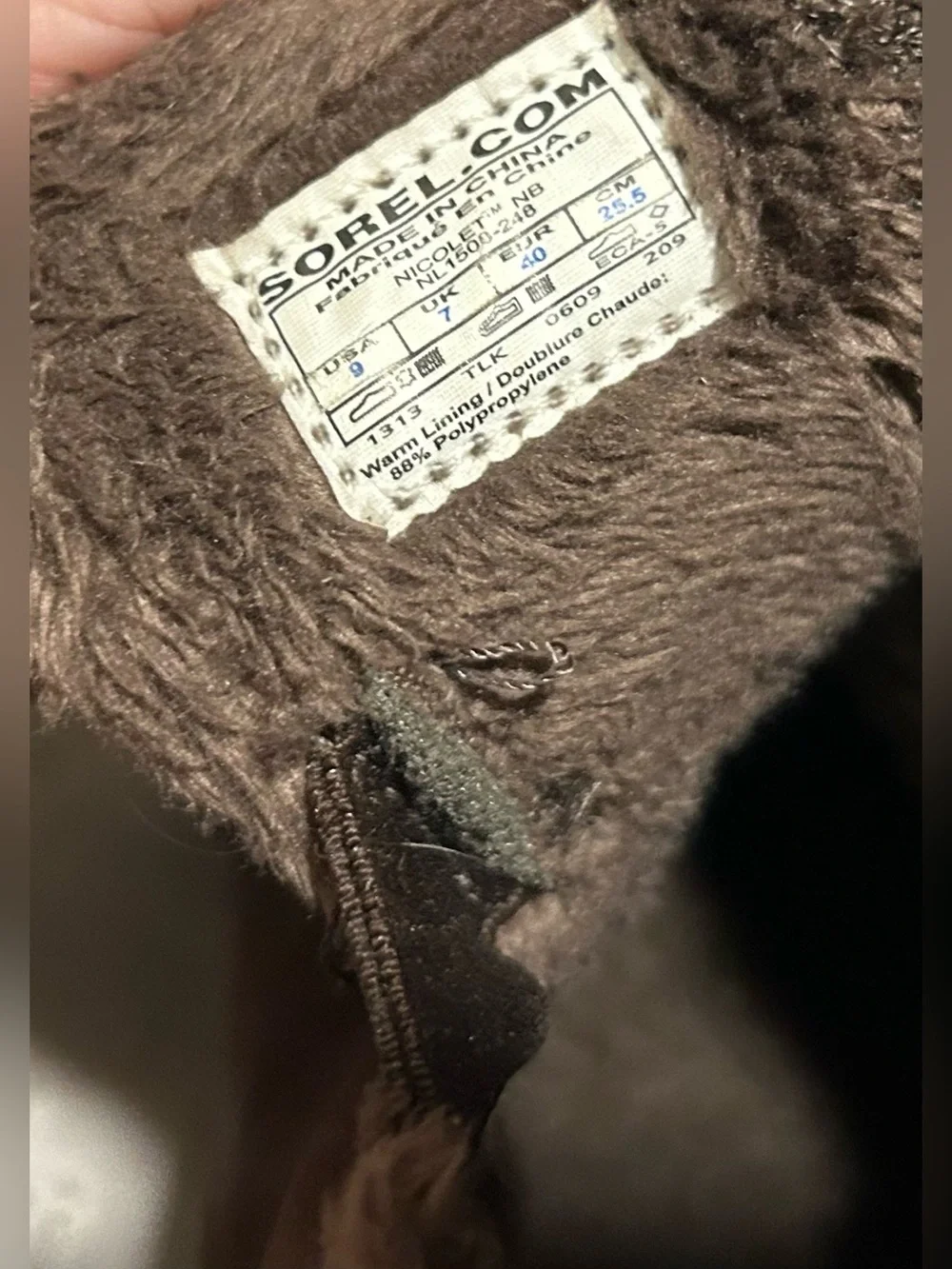 SOREL Nicolet Thinsulate Waterproof Suede Leather Winter Boots Brown 9 Womens